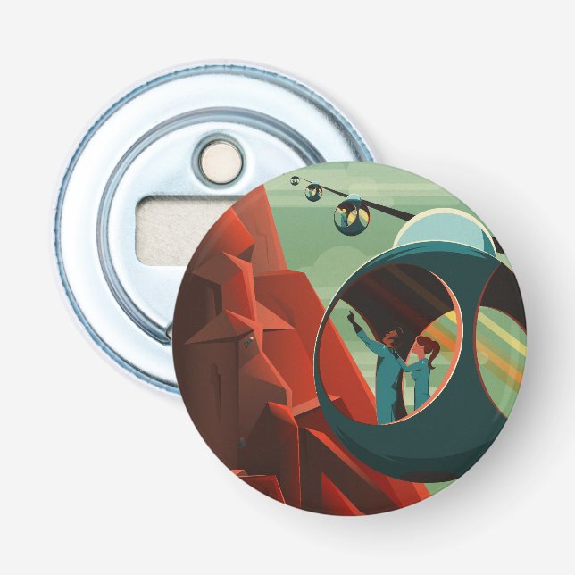 Mars Olympus Mons Highest Volcano Solar System Bottle Opener (Front)