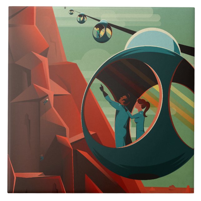 Mars Olympus Mons Highest Volcano Solar System Ceramic Tile (Front)