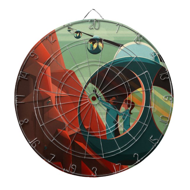 Mars Olympus Mons Highest Volcano Solar System Dartboard (Front)