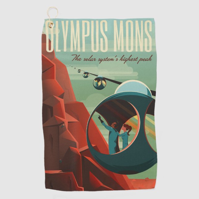 Mars Olympus Mons Highest Volcano Solar System Golf Towel (Front)