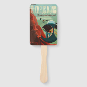 Mars Olympus Mons Highest Volcano Solar System Hand Fan