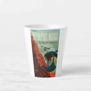 Mars Olympus Mons Highest Volcano Solar System Latte Mug