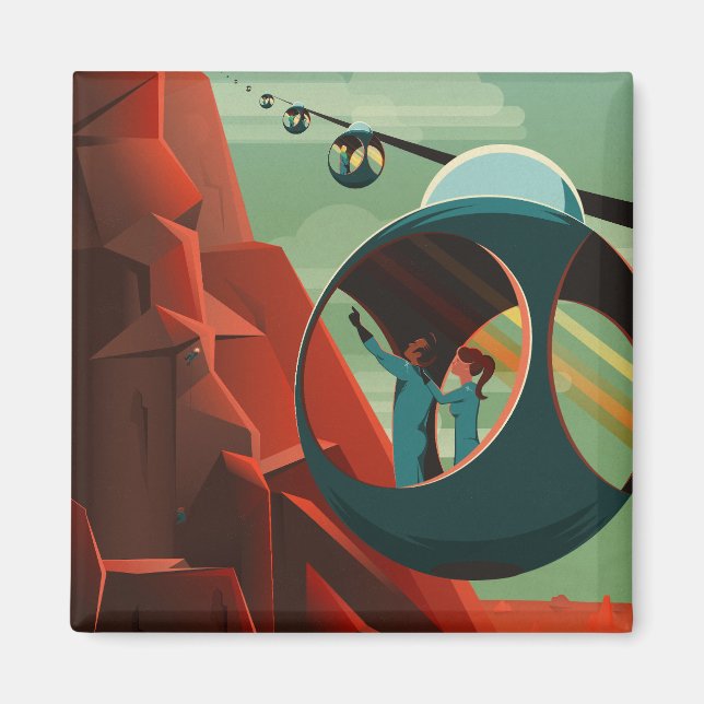 Mars Olympus Mons Highest Volcano Solar System Magnet (Front)