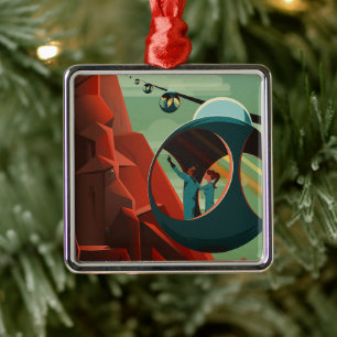 Mars Olympus Mons Highest Volcano Solar System Metal Ornament