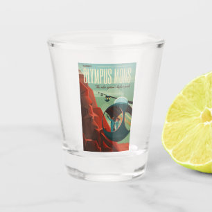 Mars Olympus Mons Highest Volcano Solar System Shot Glass