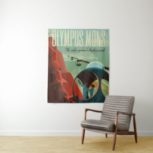 Mars Olympus Mons Highest Volcano Solar System Tapestry
