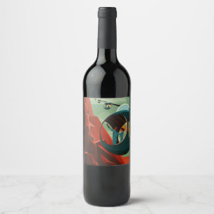 Mars Olympus Mons Highest Volcano Solar System Wine Label
