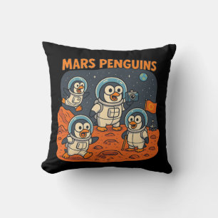 Mars Penguins  funny animal space series! Cushion