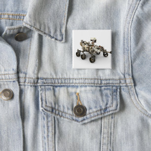 Mars Perseverance Rover On White Background. 15 Cm Square Badge