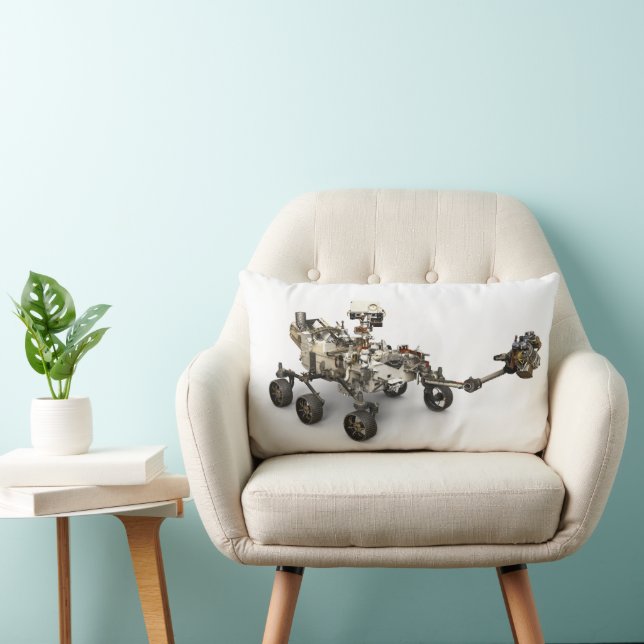 Mars Perseverance Rover On White Background. Lumbar Cushion (Chair)