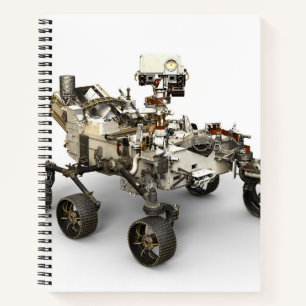 Mars Perseverance Rover On White Background. Notebook