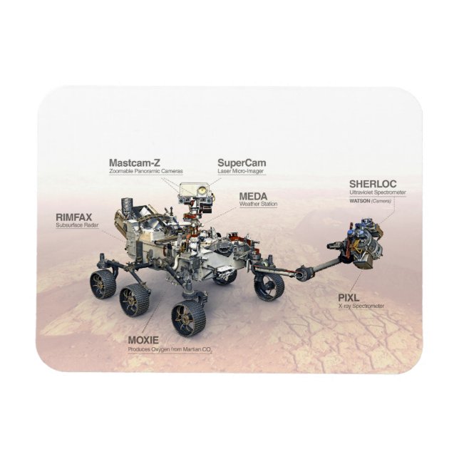 Mars Perseverance Rover With Instruments Magnet (Horizontal)