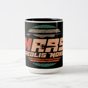 Mars Planet Aeolis Mon Mount sharp logo Two-Tone Coffee Mug