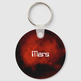Mars Planet in Dark Red Key Ring
