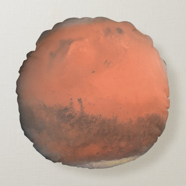 Mars Planet Photo Space Solar System War Red Round Cushion (Front)