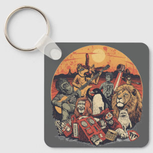 Mars Pop Party Animals – Fun Music & Space Culture Key Ring