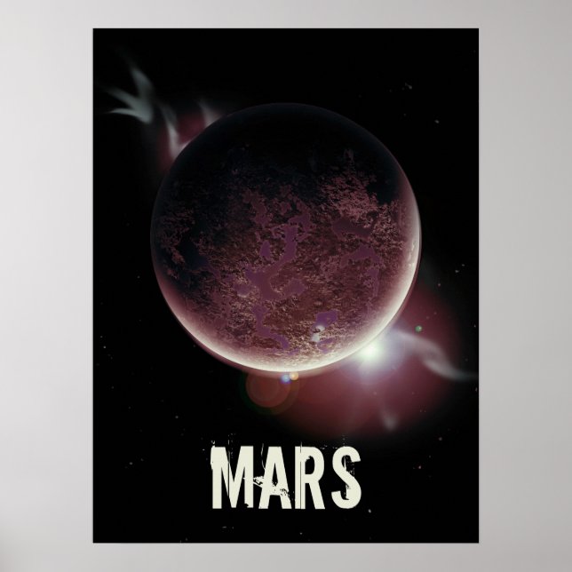 Mars red planet 3d universe space illustration poster (Front)