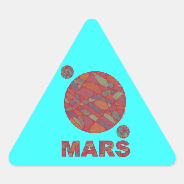 Mars Red Planet Art Triangle Stickers (Front)