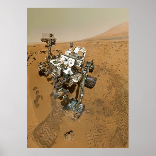 Mars Rover Curiosity at Rocknest Poster (Front)