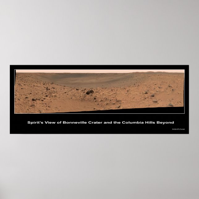 Mars Rover Spirit's Destination:  Columbia Hills Poster (Front)