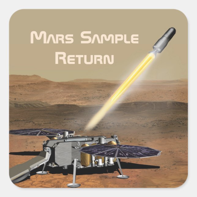 Mars Sample Return Mission Square Stickers (Front)