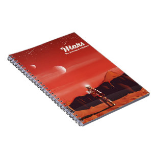 Mars Science fiction vintage travel poster Notebook