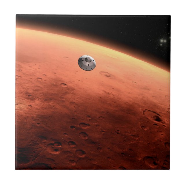 Mars Science Laboratory Approaching Mars. Ceramic Tile (Front)