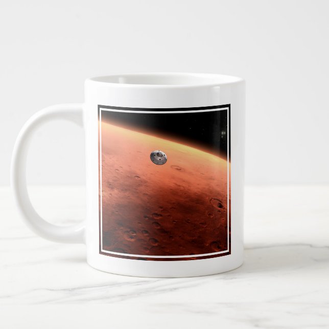 Mars Science Laboratory Approaching Mars. Large Coffee Mug (Left)