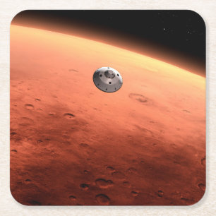 Mars Science Laboratory Approaching Mars. Square Paper Coaster