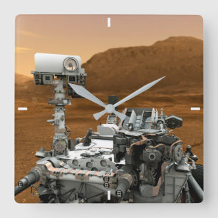Mars Science Laboratory Curiosity Rover. 3 Square Wall Clock