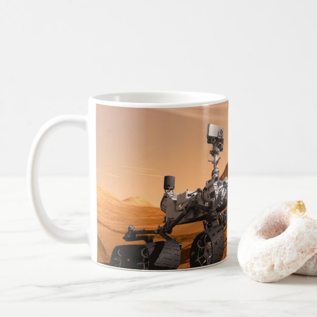 Mars Science Laboratory Curiosity Rover. Coffee Mug (With Donut)