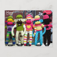 Mars Sock Monkey Post Card - Graffiti