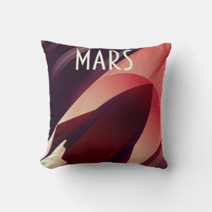 Mars Starship Art Deco Space Art Cushion