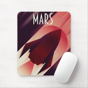 Mars Starship Art Deco Space Art Mouse Pad