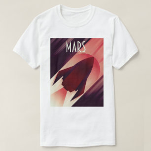 Mars Starship Art Deco Space Art T-Shirt