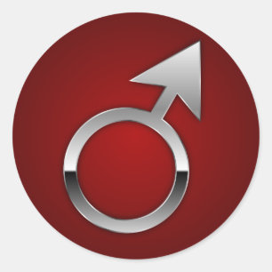 Mars symbol classic round sticker