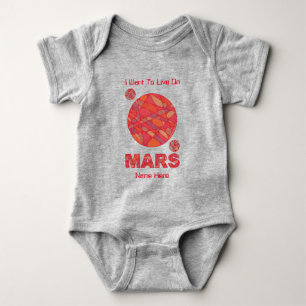 Mars The Red Planet Space Geek Solar System Fun Baby Bodysuit