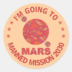 Mars The Red Planet Space Geek Solar System Fun Classic Round Sticker