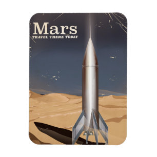 Mars - travel there today vintage travel poster magnet