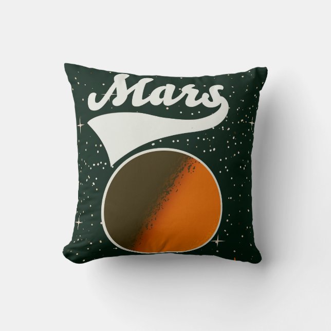 Mars vintage space art cushion (Front)