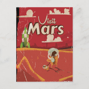Mars Vintage Travel Poster Postcard