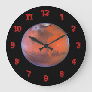 Mars Wall Clock. Large Clock