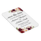 Marsala and Pink Floral Save the Date Magnets