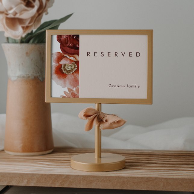 Marsala Autumn Floral | Blush Reserved Sign (Creator Uploaded)