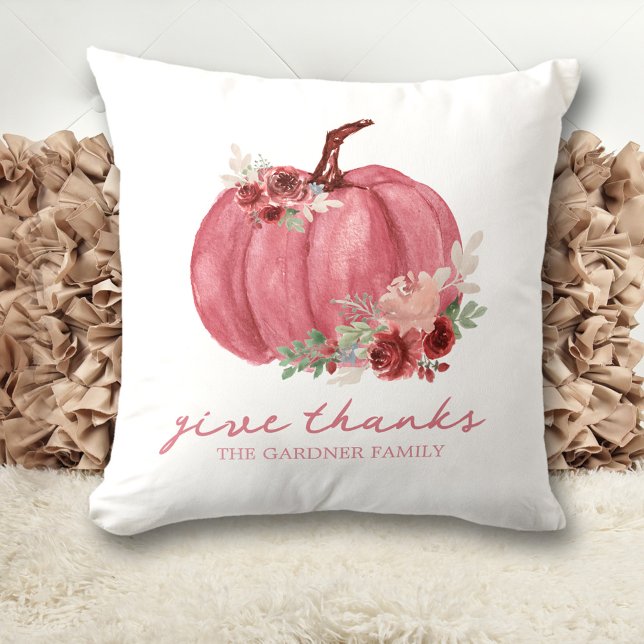 Marsala Burgundy Fall Boho Pumpkins Name Cushion (Marsala Burgundy Fall Boho Pumpkins Name Throw Pillow)
