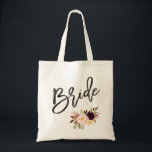 Marsala burgundy Floral bride Tote Bag<br><div class="desc">Check out over 100 popular styles of wedding tote bags from the "Wedding Tote Bags" collection of my shop!</div>