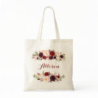 Marsala burgundy floral Bridesmaid Personalised