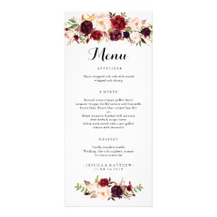 Marsala Burgundy Rustic Floral-2 Rack Card