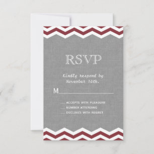 Marsala Chevrons on Grey RSVP