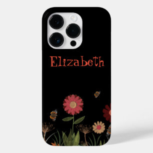 Marsala coloured painted summer meadow Case-Mate iPhone 14 pro case